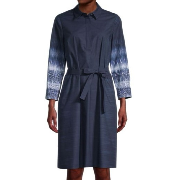 Kobi Halperin Dresses & Skirts - KOBI HALPERIN Sapir Tie Shirtdress Navy Size XL Shirt Dress
